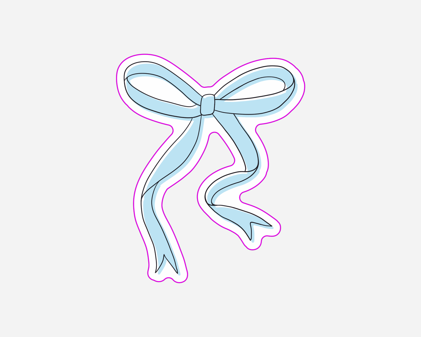 Blue Bow - Sticker