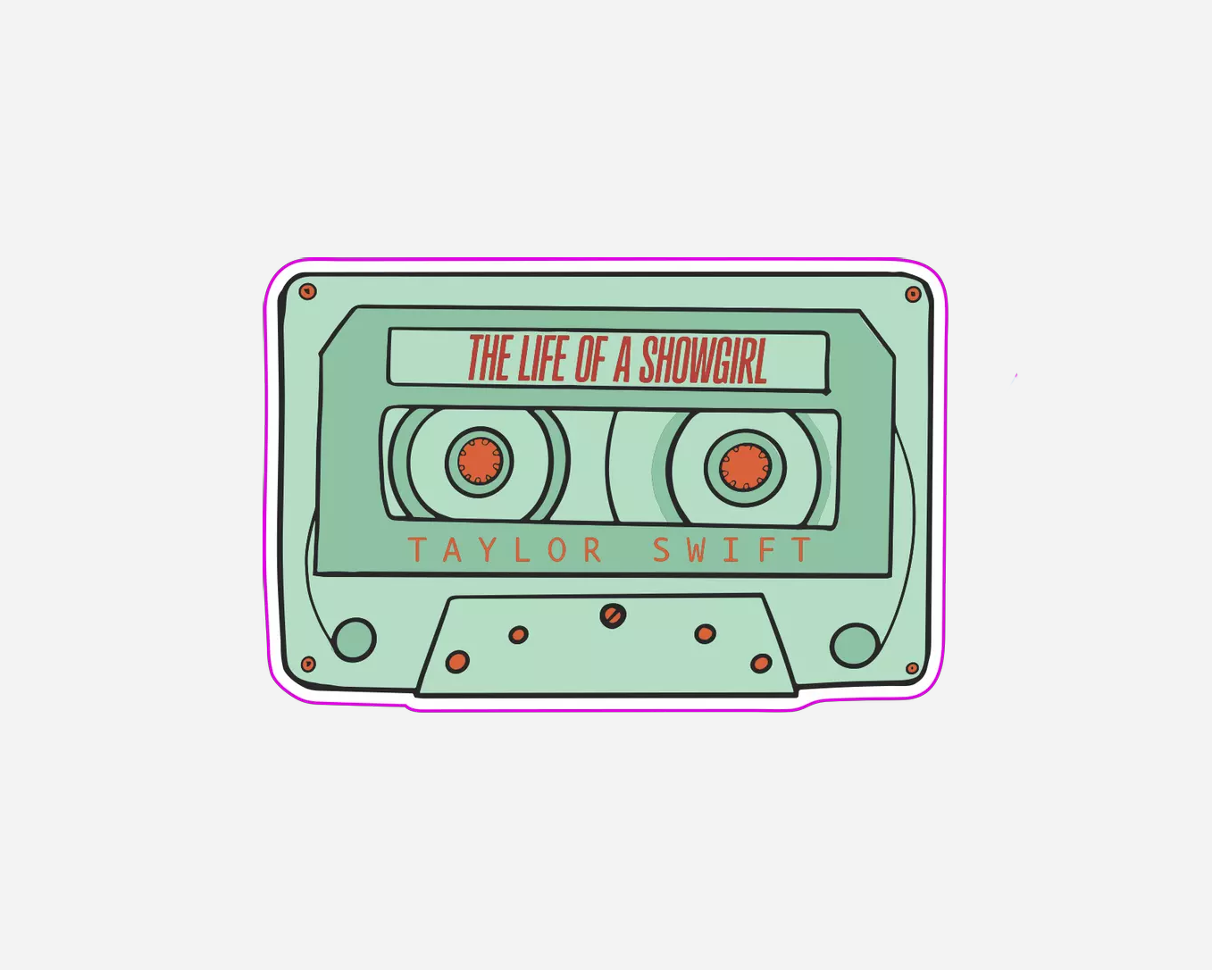 The Life Of A Showgirl - Album Inspired Cassette Tape Sticker