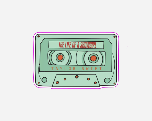 The Life Of A Showgirl - Album Inspired Cassette Tape Sticker