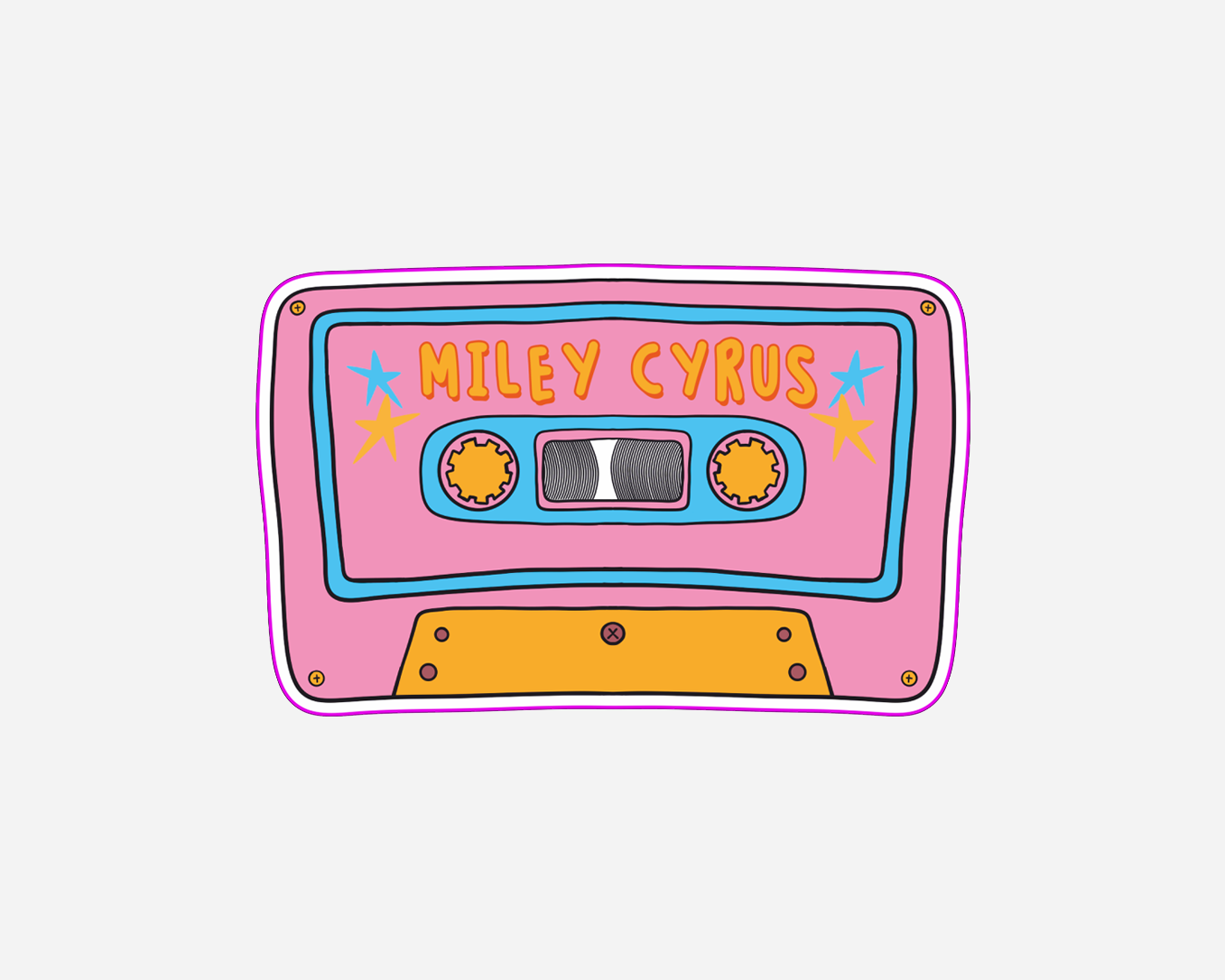 Miley Cyrus - Inspired Cassette Tape Sticker