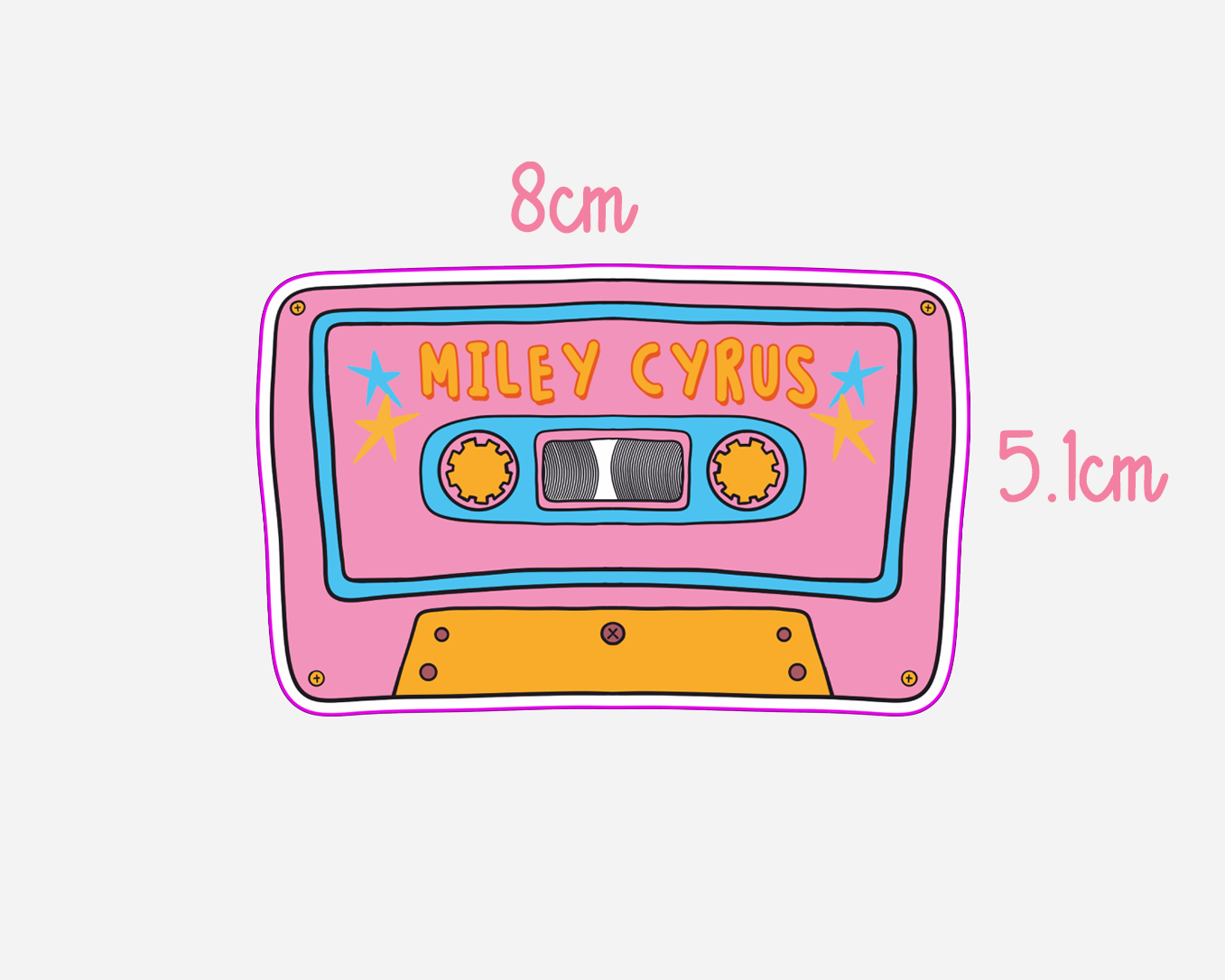 Miley Cyrus - Inspired Cassette Tape Sticker