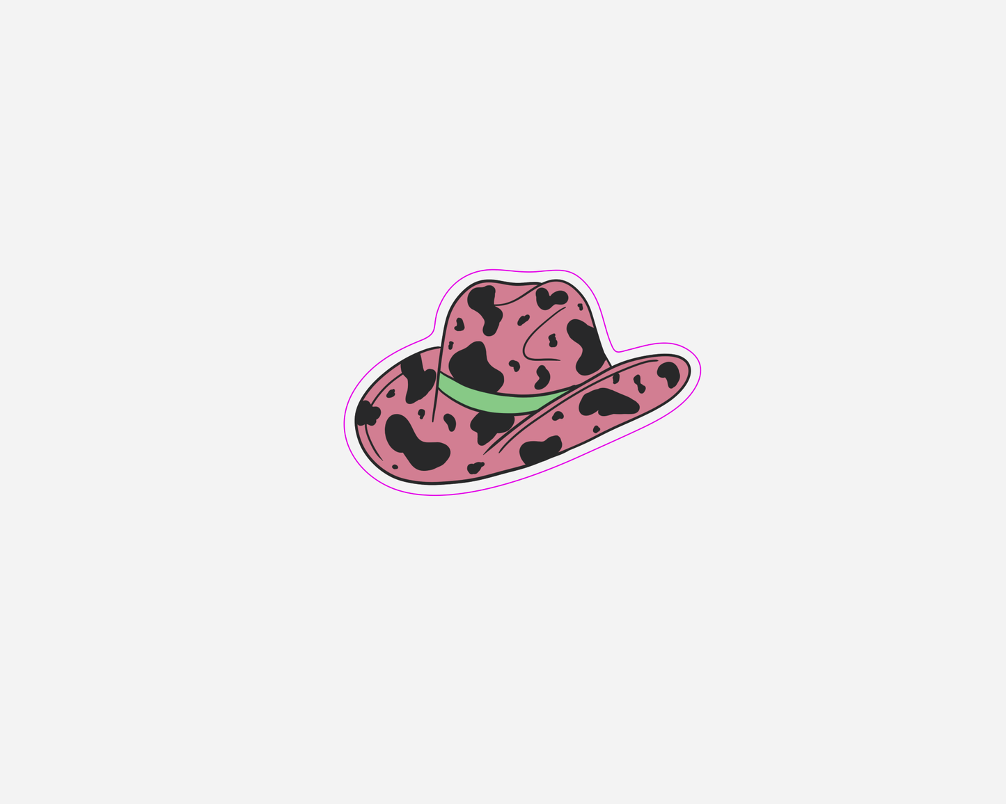 Cow Print Cowboy Hat - Sticker
