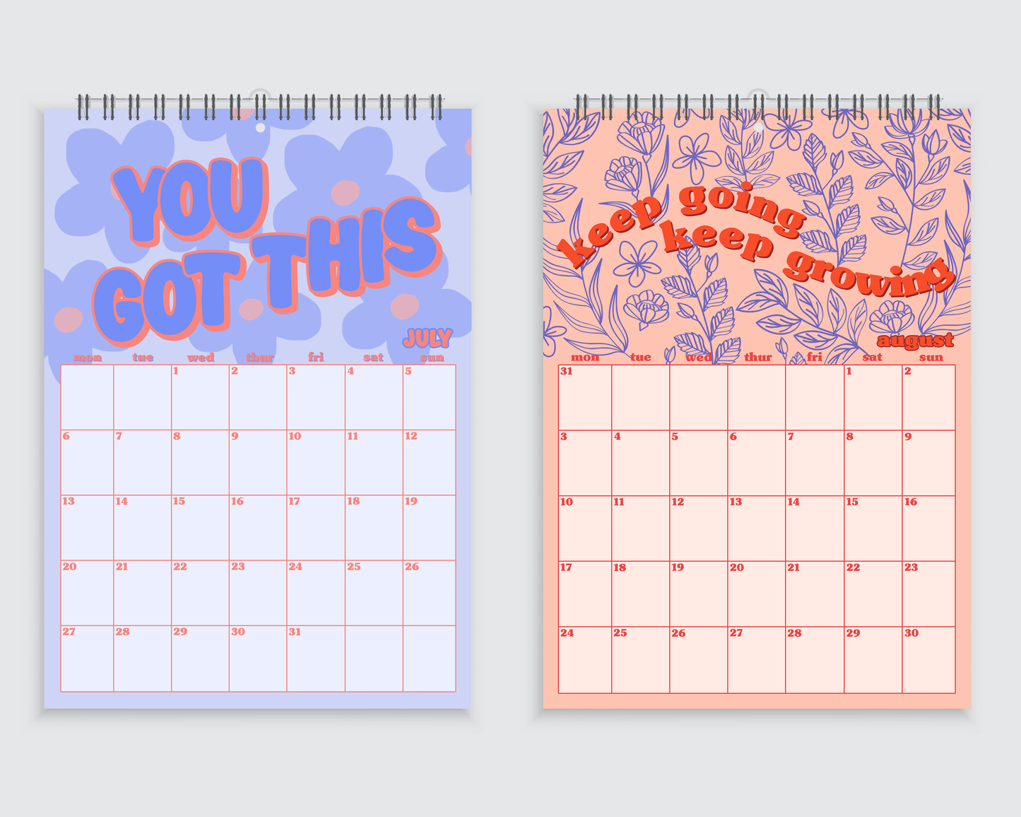 Good Vibes Only - The Positivity 2026 Wall Calendar - A4