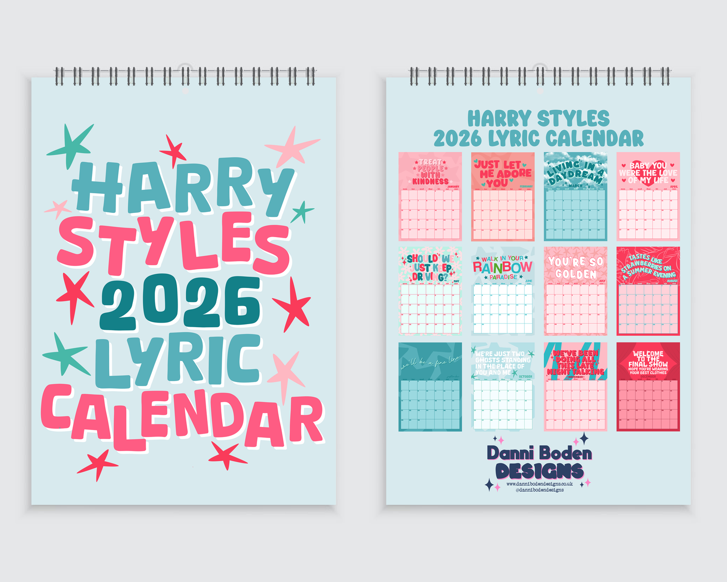Harry Styles 2026 Lyric Wall Calendar