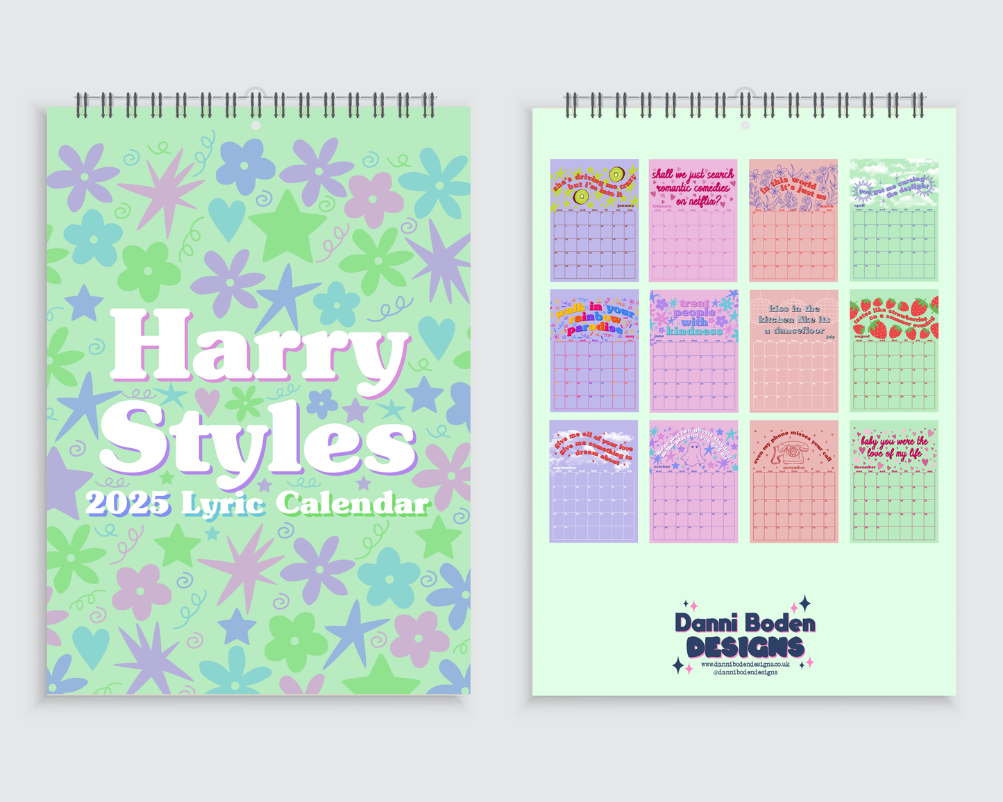 Harry Styles Lyric Wall Calendar 2025 - A4