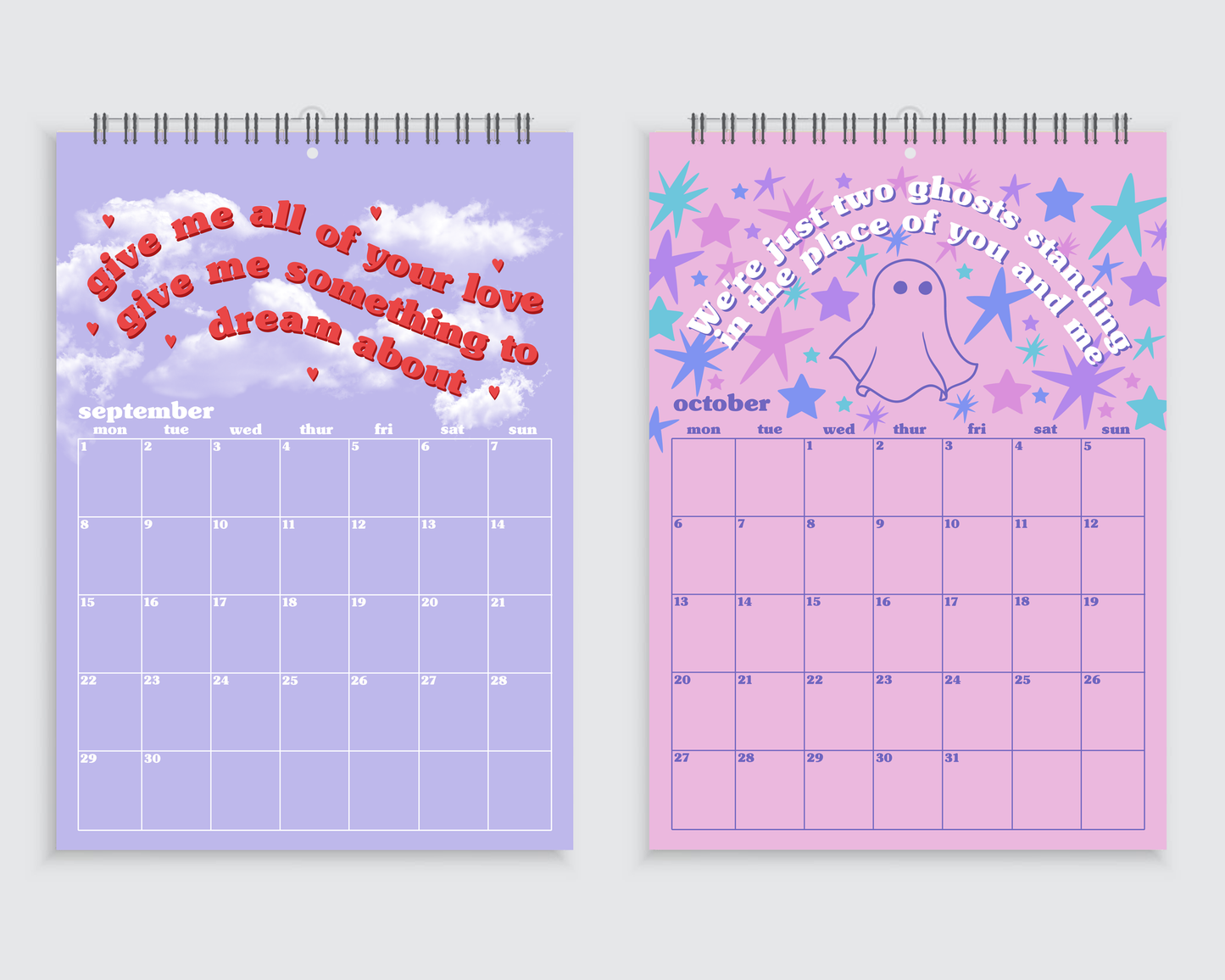 Harry Styles Lyric Wall Calendar 2025 - A4
