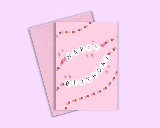 Happy Birthday Friendship Bracelet - Greeting Card