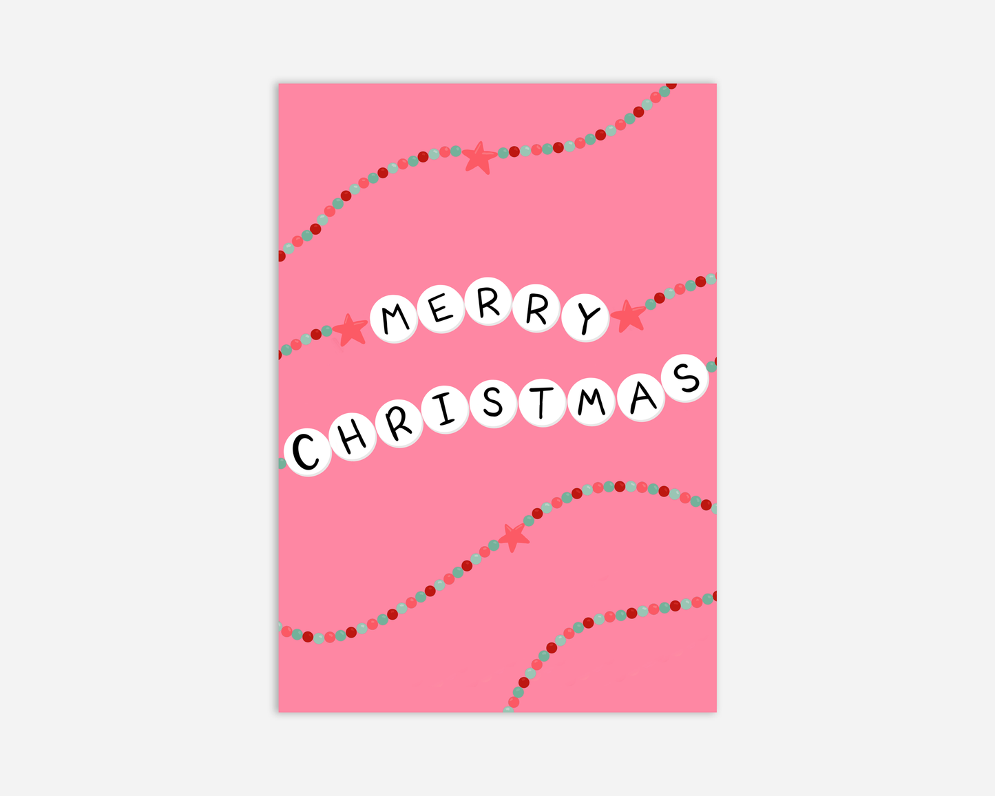 Merry Christmas - Friendship Bracelet - Greeting Card