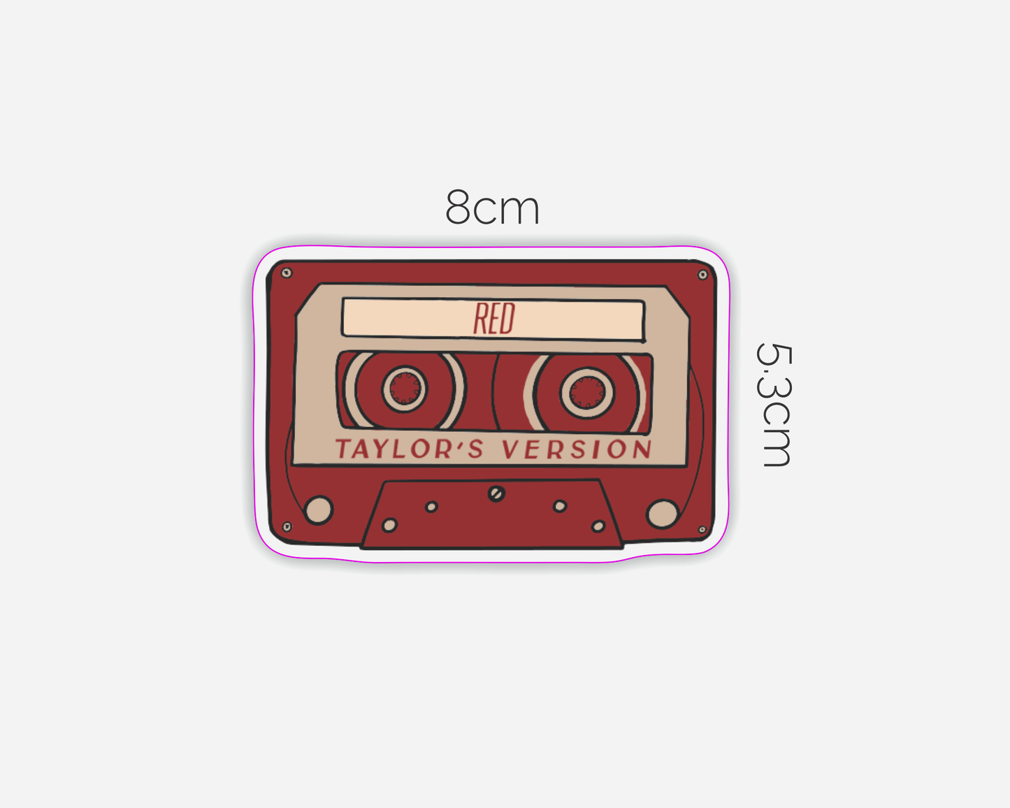 Red Album Inspired Cassette Tape Sticker