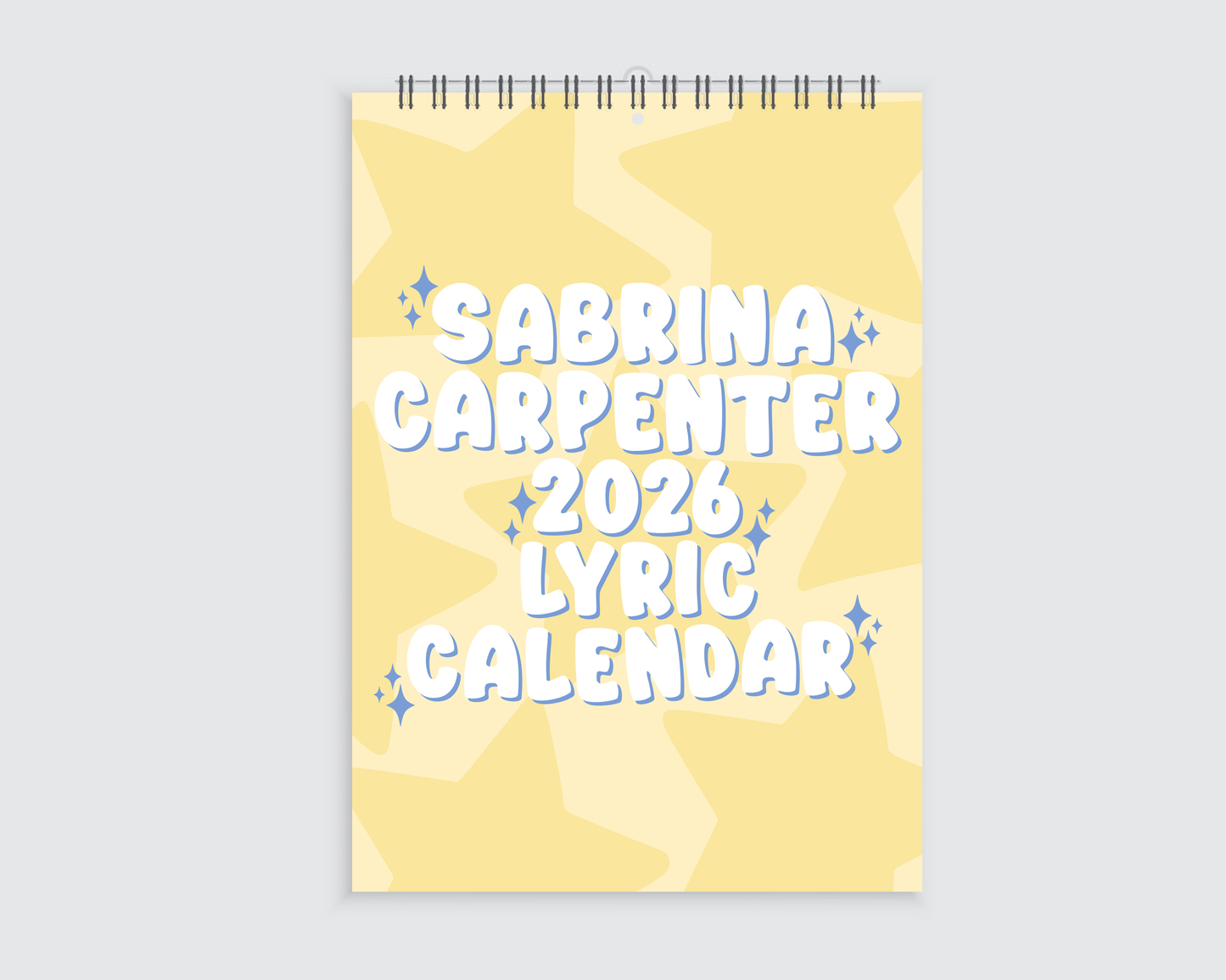Sabrina Carpenter 2026 Lyric Wall Calendar - A4
