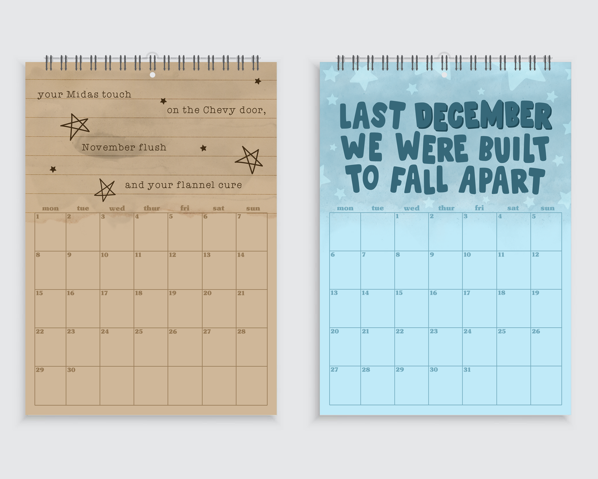 Taylor Swift Lyrics | A4 Wall Calendar 2027