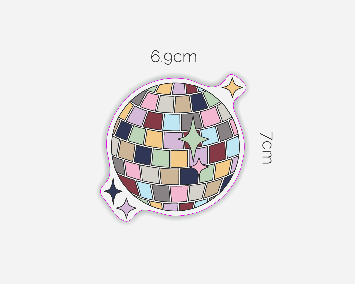 Taylor Swift ERAS Colours Disco Ball Sticker