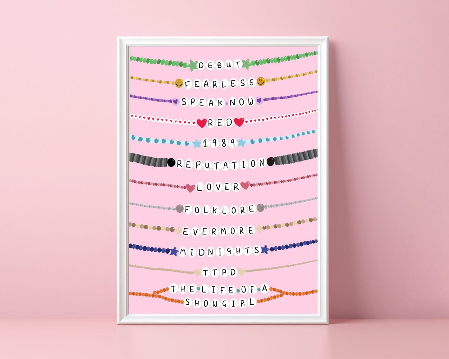 Taylor Swift Album Friendship Bracelet - Prints - INC SHOWGIRL