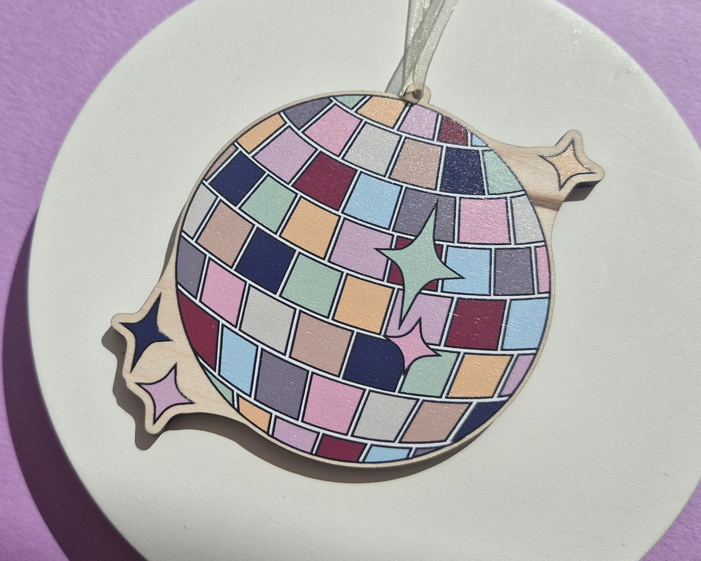 Taylor Swift ERA's Disco Ball Bauble/ Wooden Hanging Charm