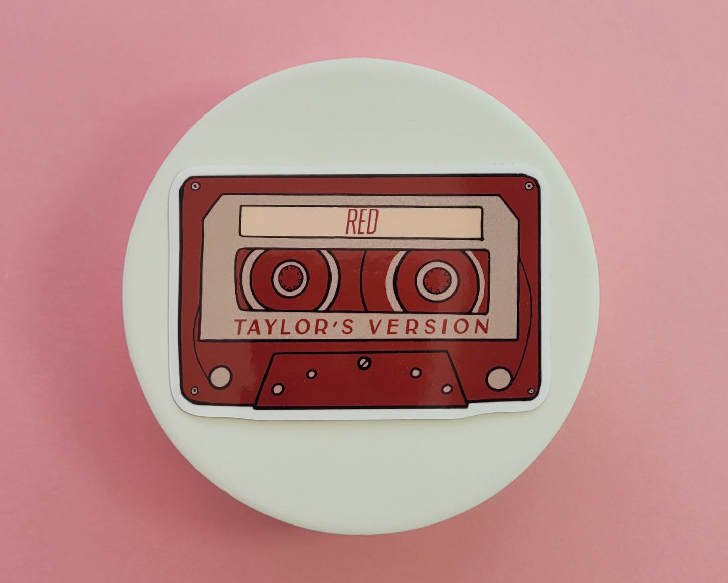 Red Album Inspired Cassette Tape Sticker