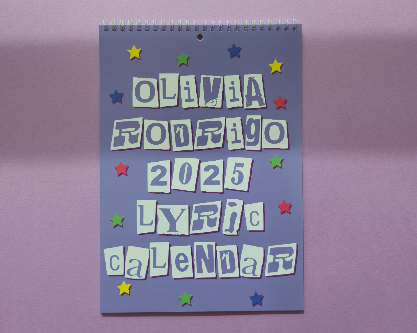 Olivia Rodrigo Lyric Wall Calendar 2025 - A4