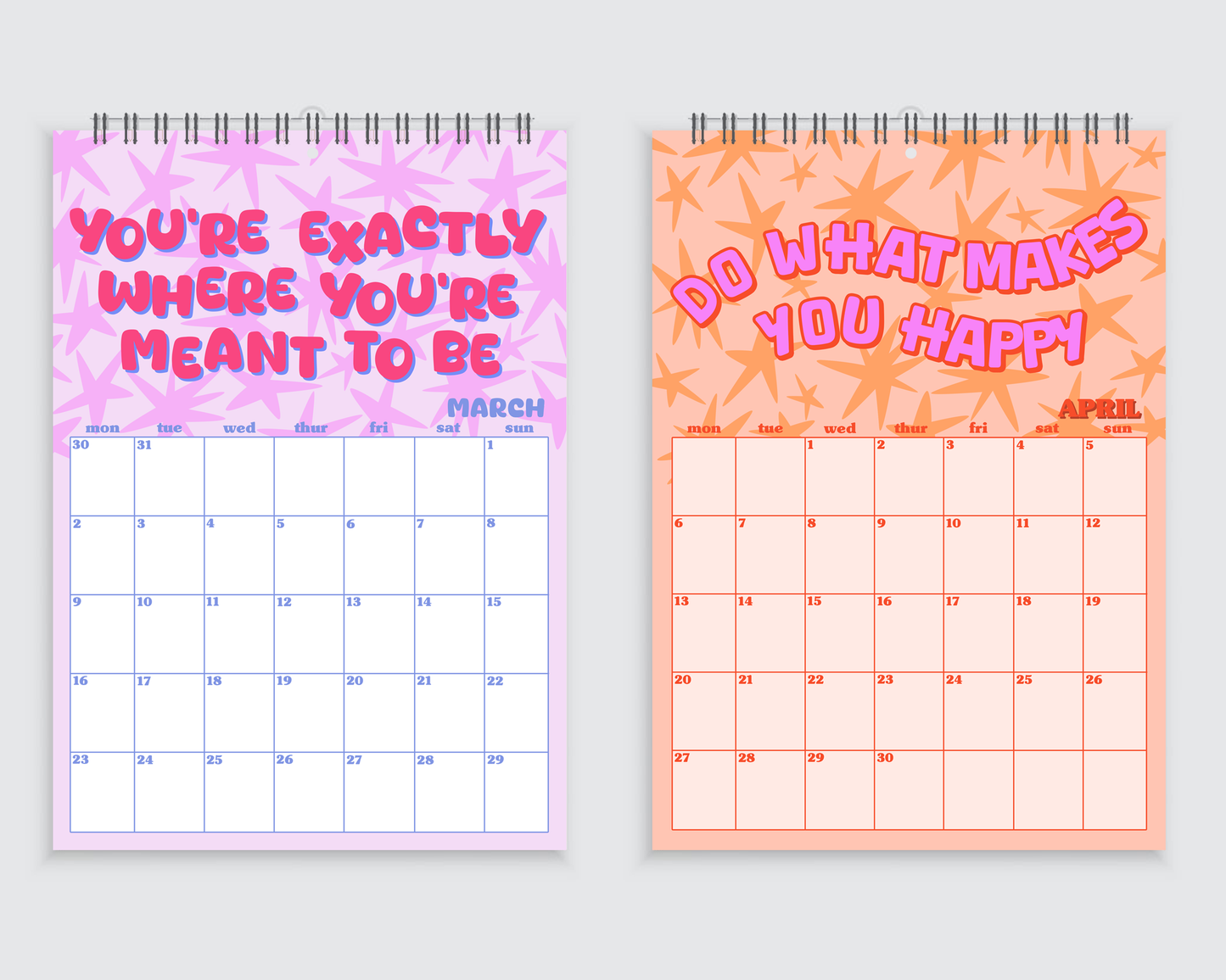 Good Vibes Only - The Positivity 2026 Wall Calendar - A4