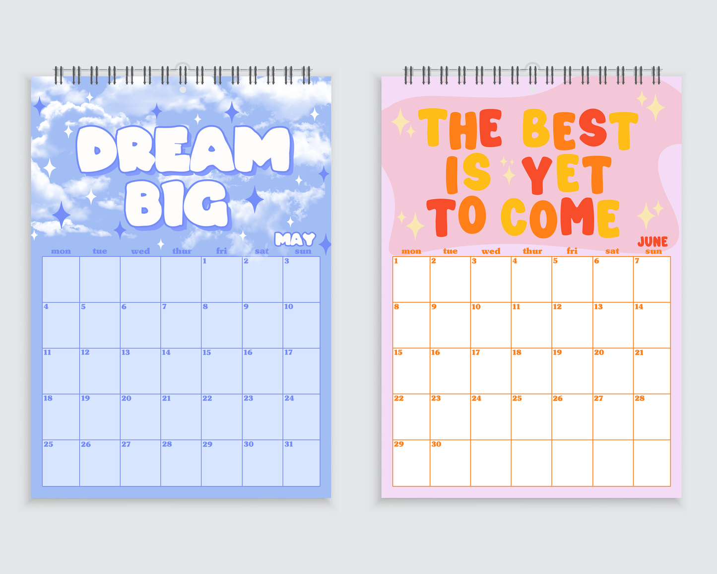Good Vibes Only - The Positivity 2026 Wall Calendar - A4