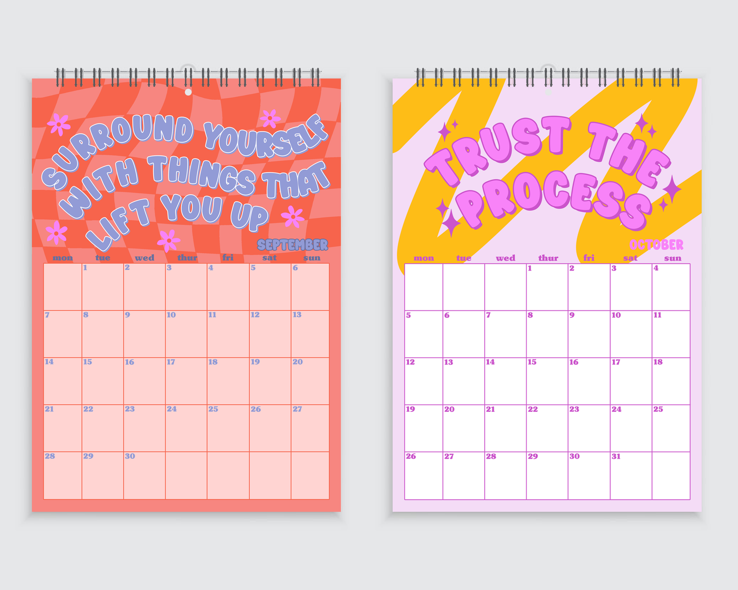 Good Vibes Only - The Positivity 2026 Wall Calendar - A4