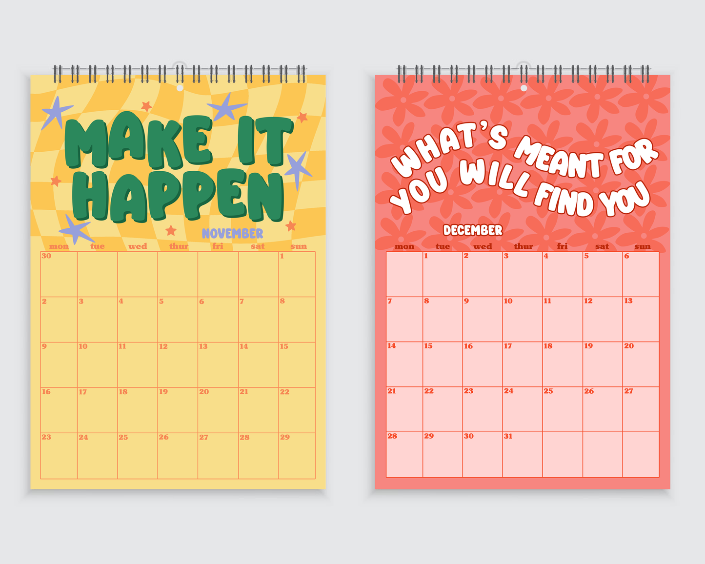 Good Vibes Only - The Positivity 2026 Wall Calendar - A4