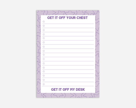 Get It Off Your Chest - Taylor Swift A5 Notepad / To Do List - Midnights