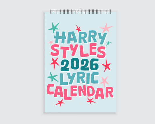 Harry Styles 2026 Lyric Wall Calendar