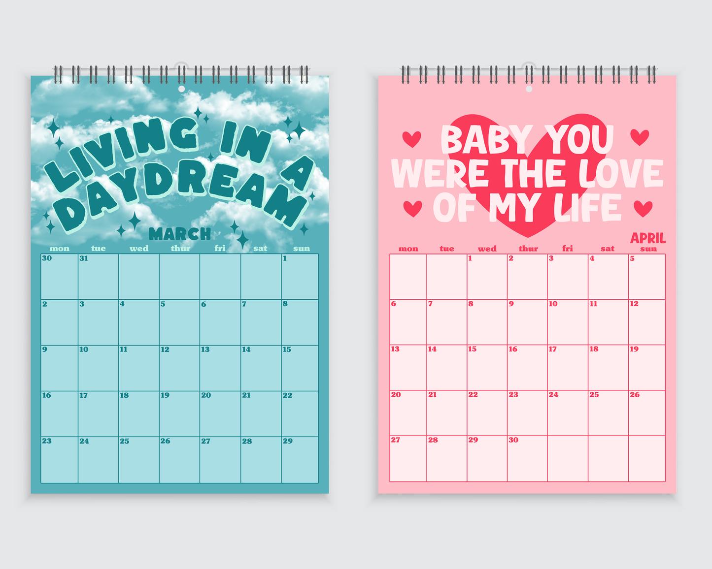 Harry Styles 2026 Lyric Wall Calendar