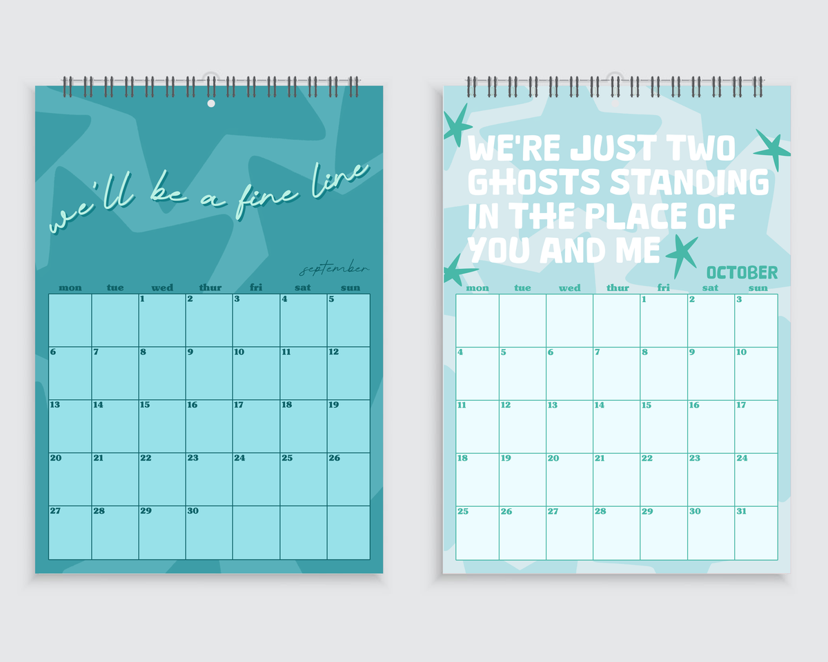 Harry Styles Lyrics | A4 Wall Calendar 2027
