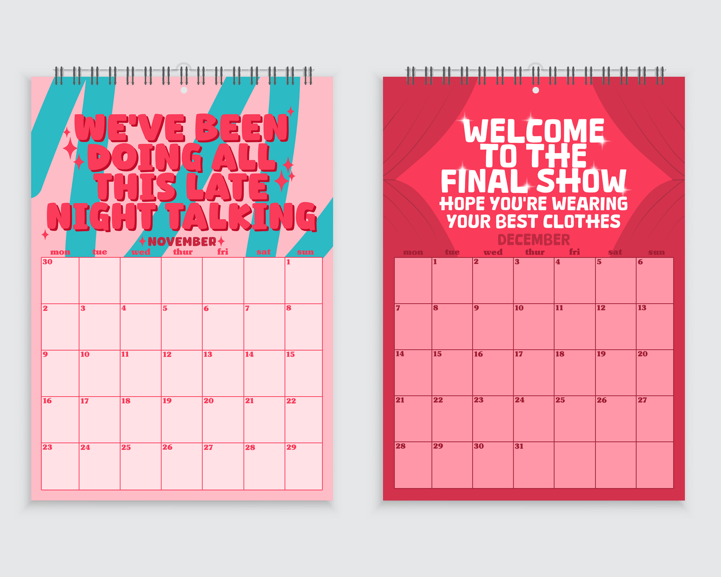 Harry Styles 2026 Lyric Wall Calendar