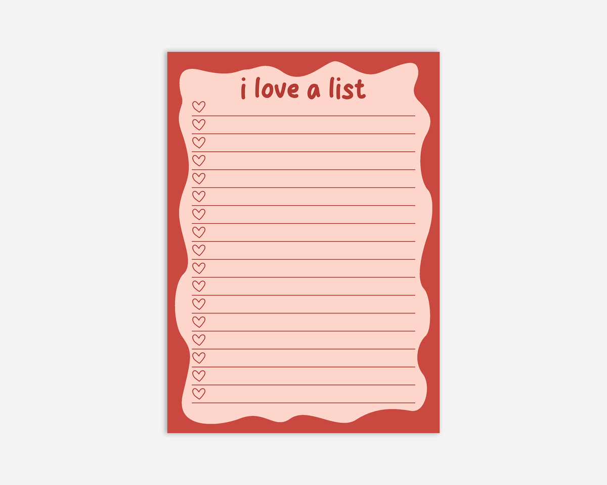 I Love A List | A5 Notepad