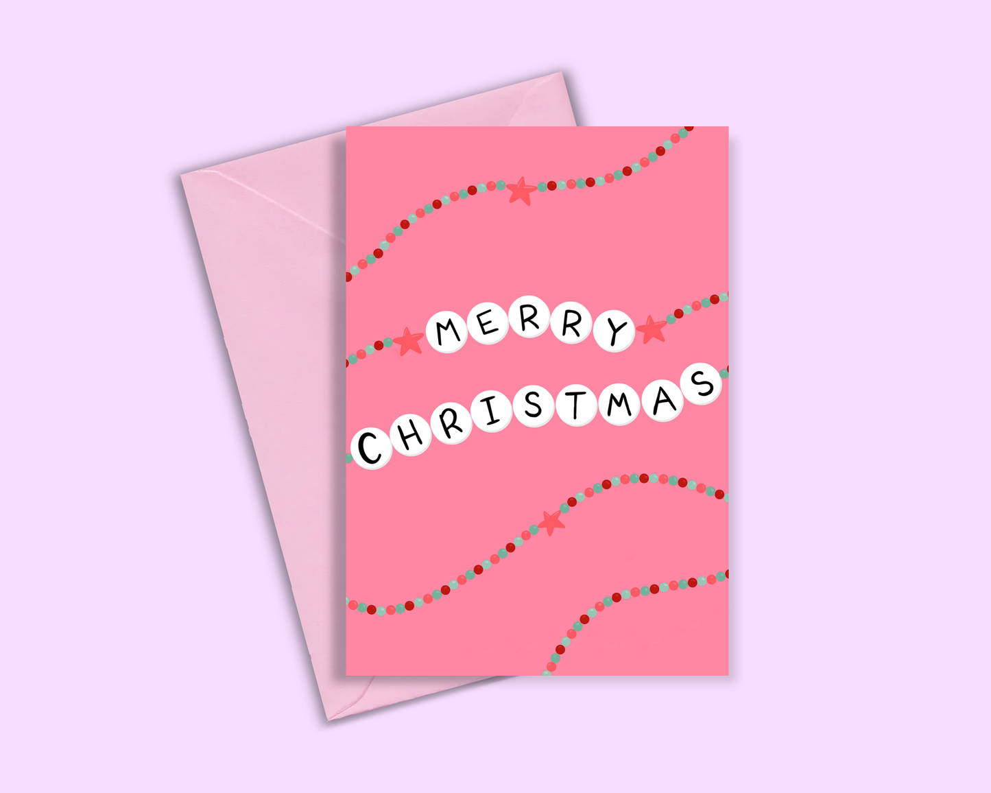 Merry Christmas - Friendship Bracelet - Greeting Card