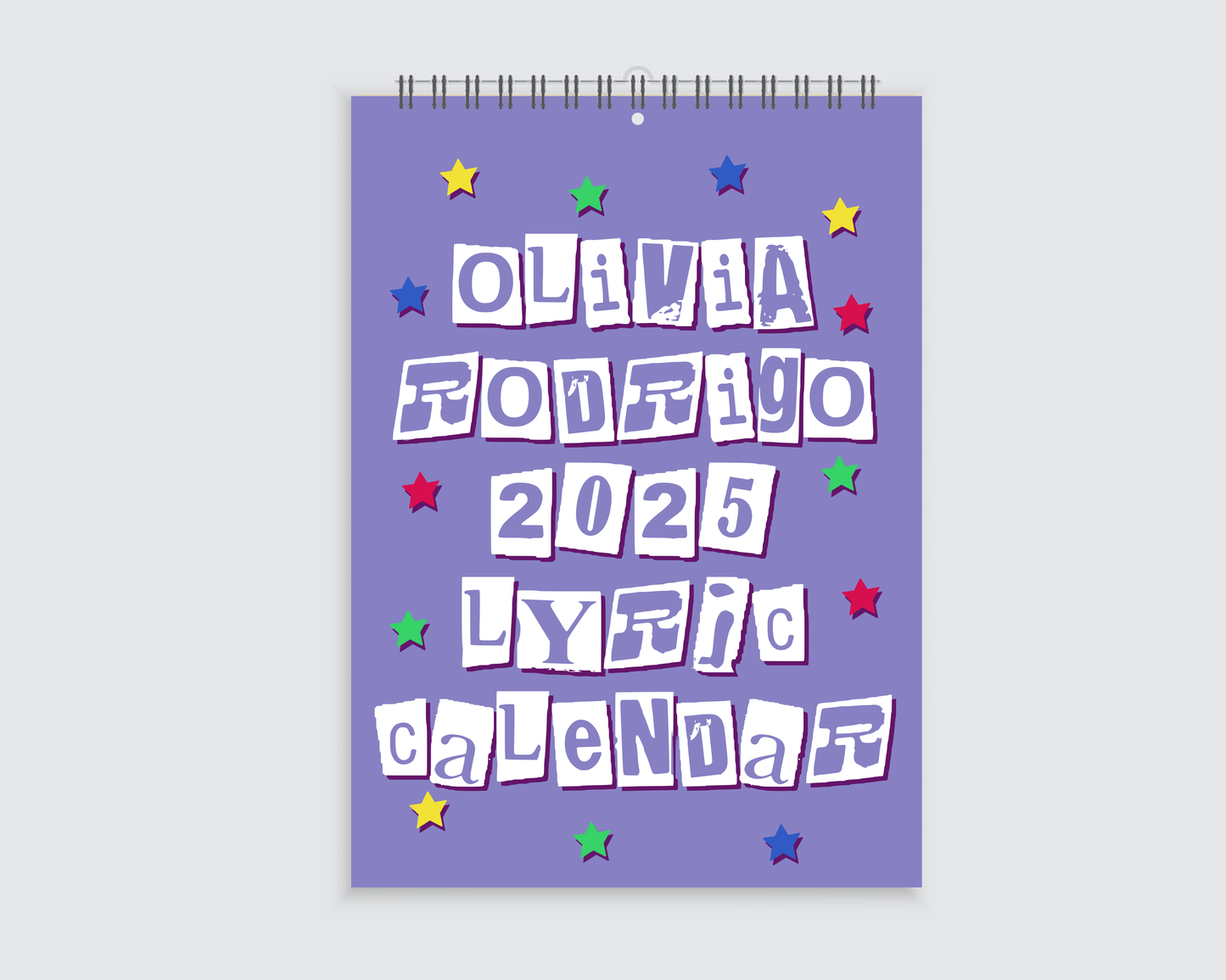 Olivia Rodrigo Lyric Wall Calendar 2025 - A4