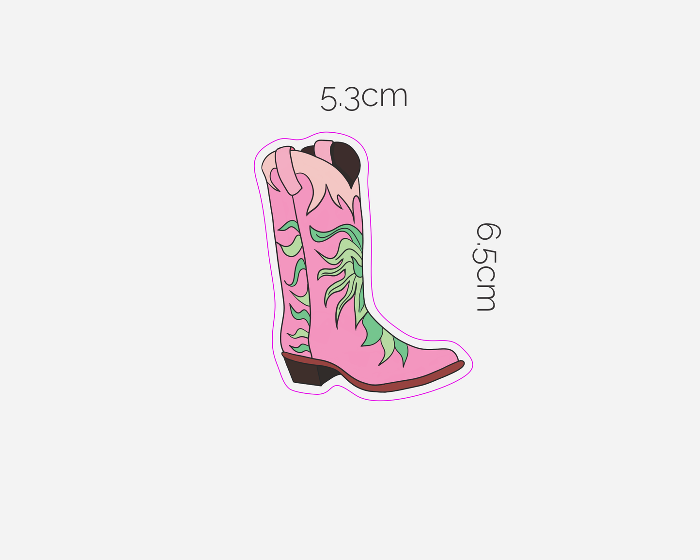 Pink & Green Cowboy Boots - Taylor Swift Inspired Sticker