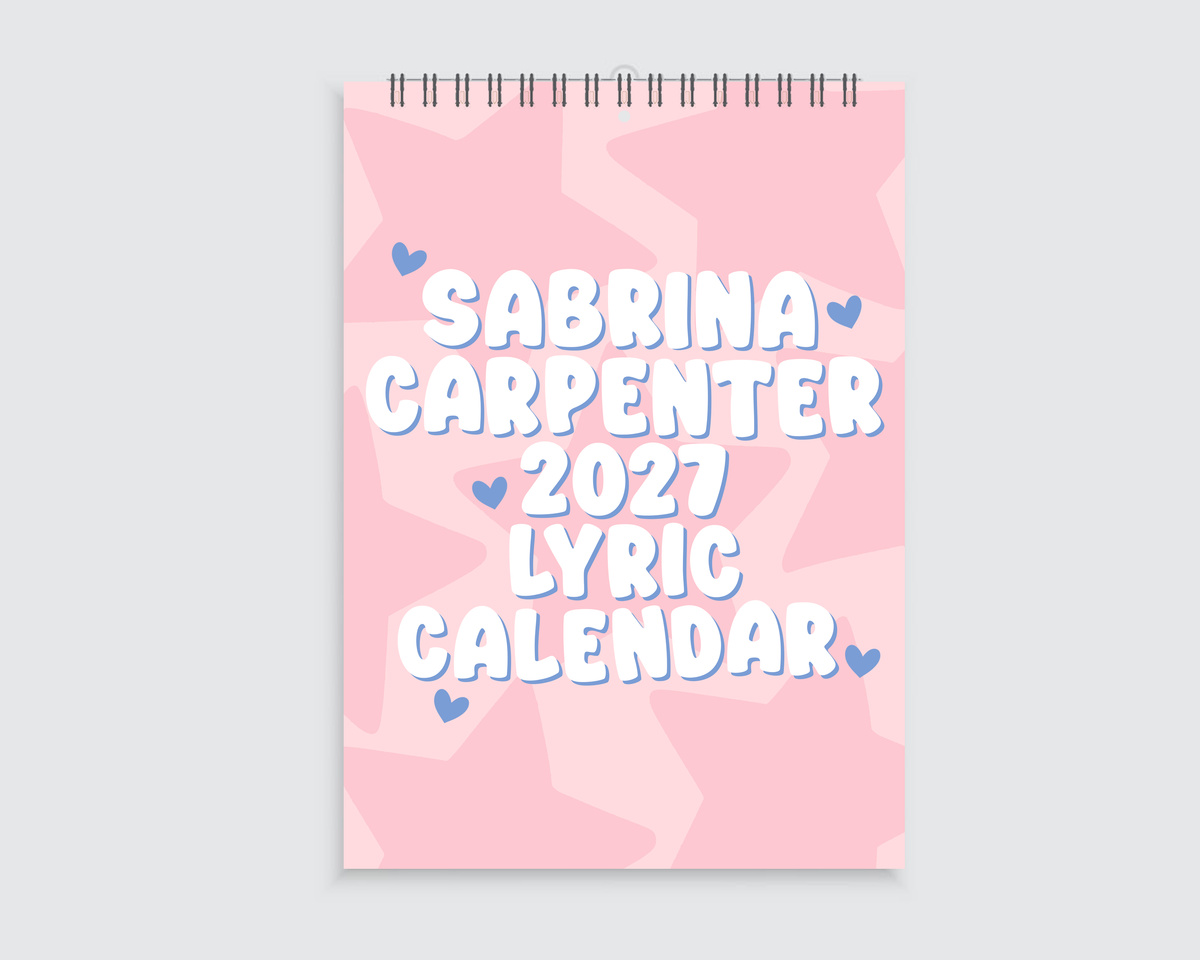 Sabrina Carpenter Lyrics | A4 Wall Calendar 2027