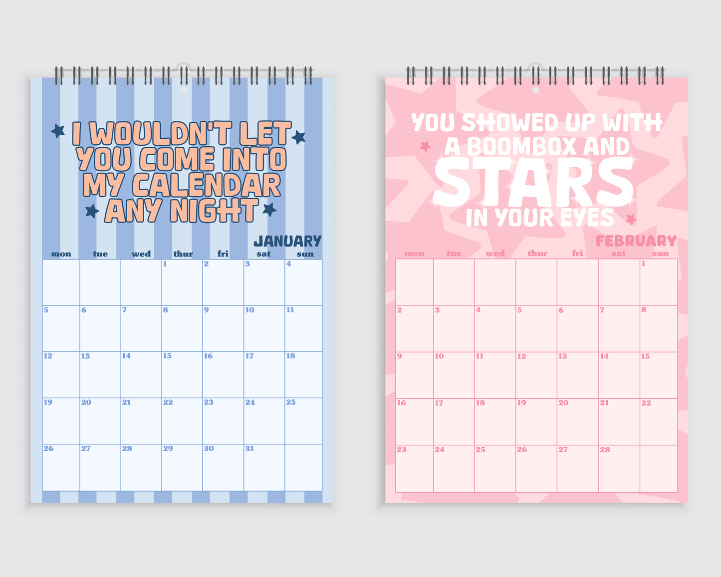 Sabrina Carpenter 2026 Lyric Wall Calendar - A4