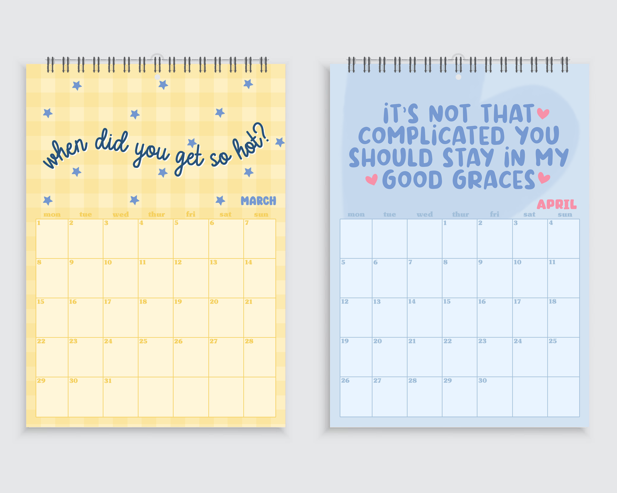 Sabrina Carpenter Lyrics | A4 Wall Calendar 2027