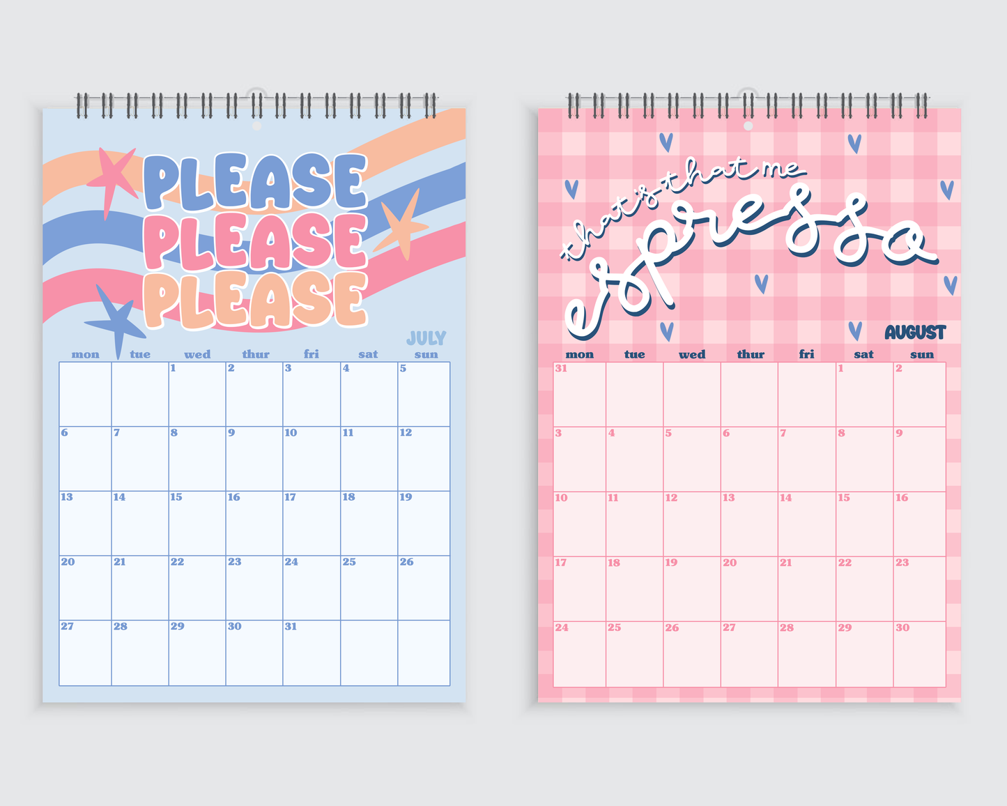 Sabrina Carpenter 2026 Lyric Wall Calendar - A4