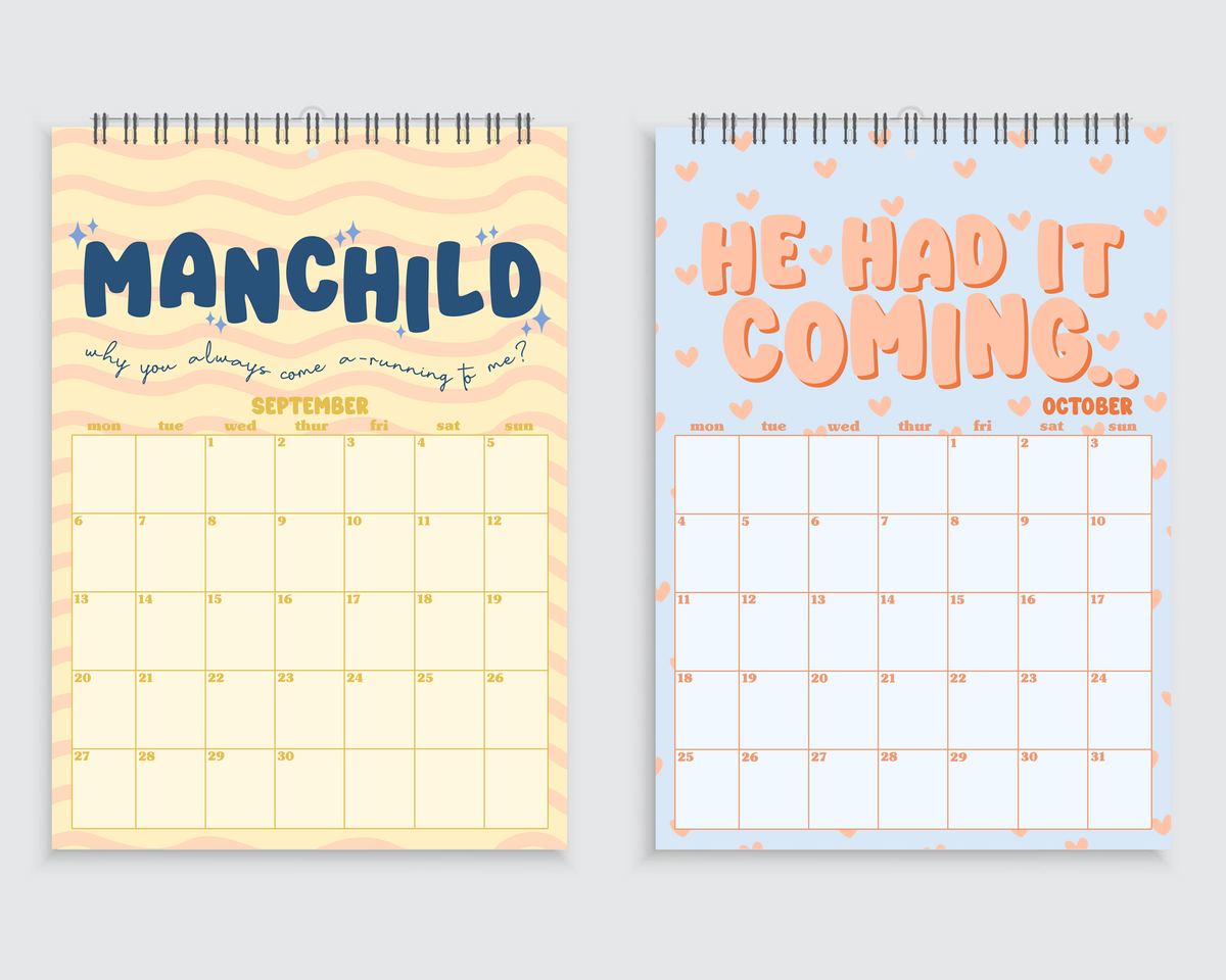 Sabrina Carpenter Lyrics | A4 Wall Calendar 2027