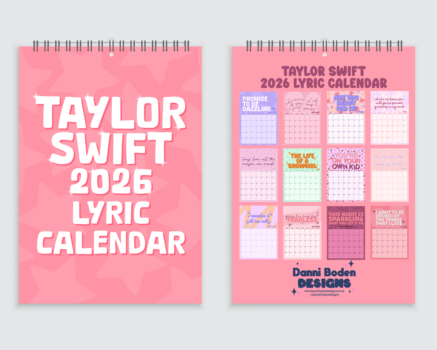 Taylor Swift 2026 Lyric Wall Calendar - A4