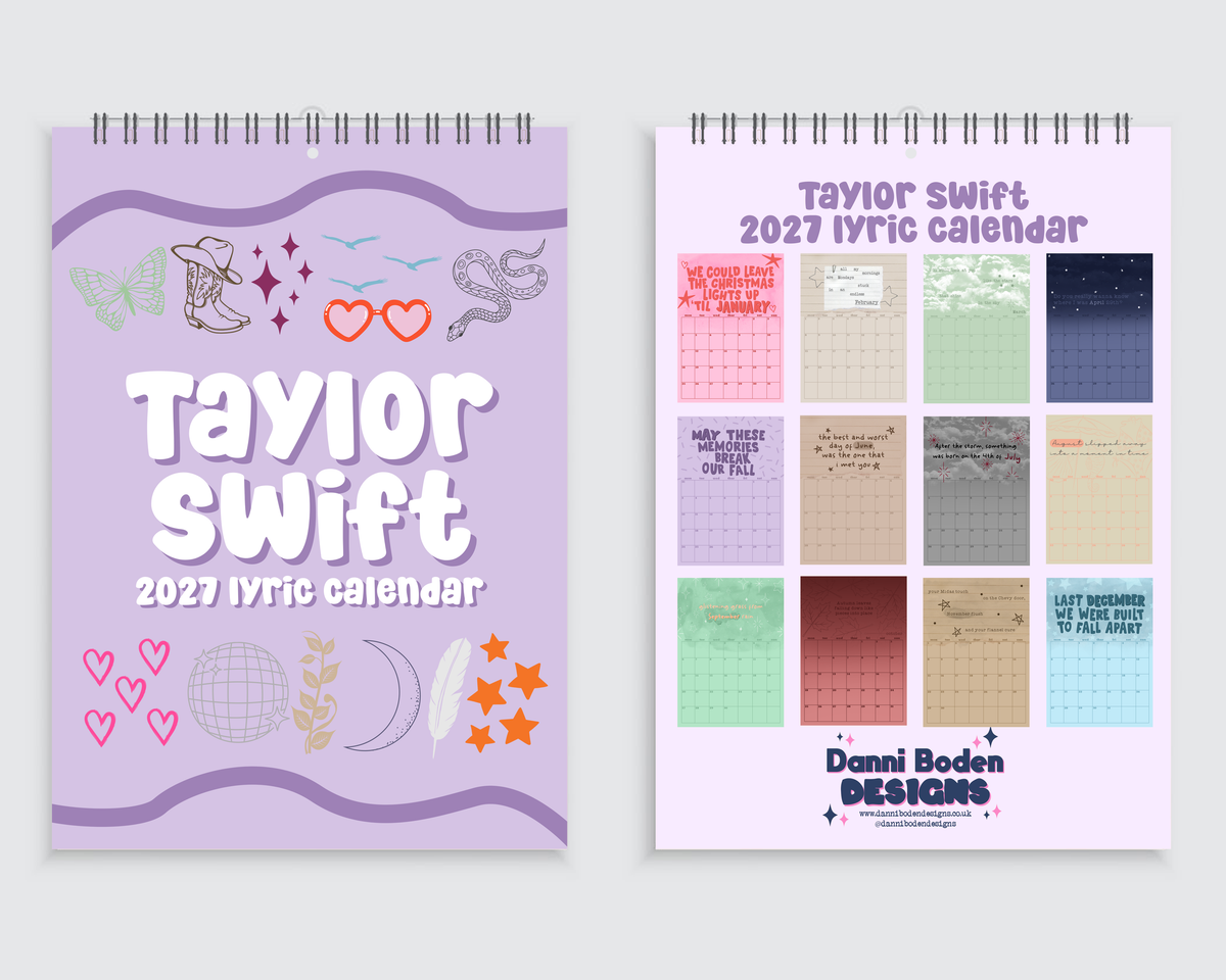 Taylor Swift Lyrics | A4 Wall Calendar 2027