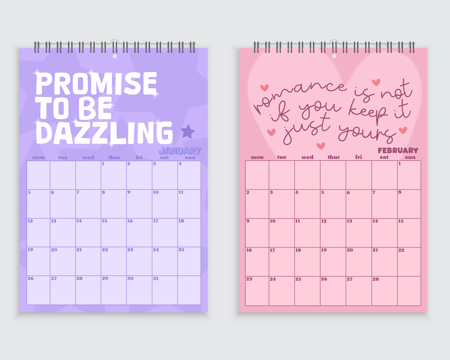 Taylor Swift 2026 Lyric Wall Calendar - A4
