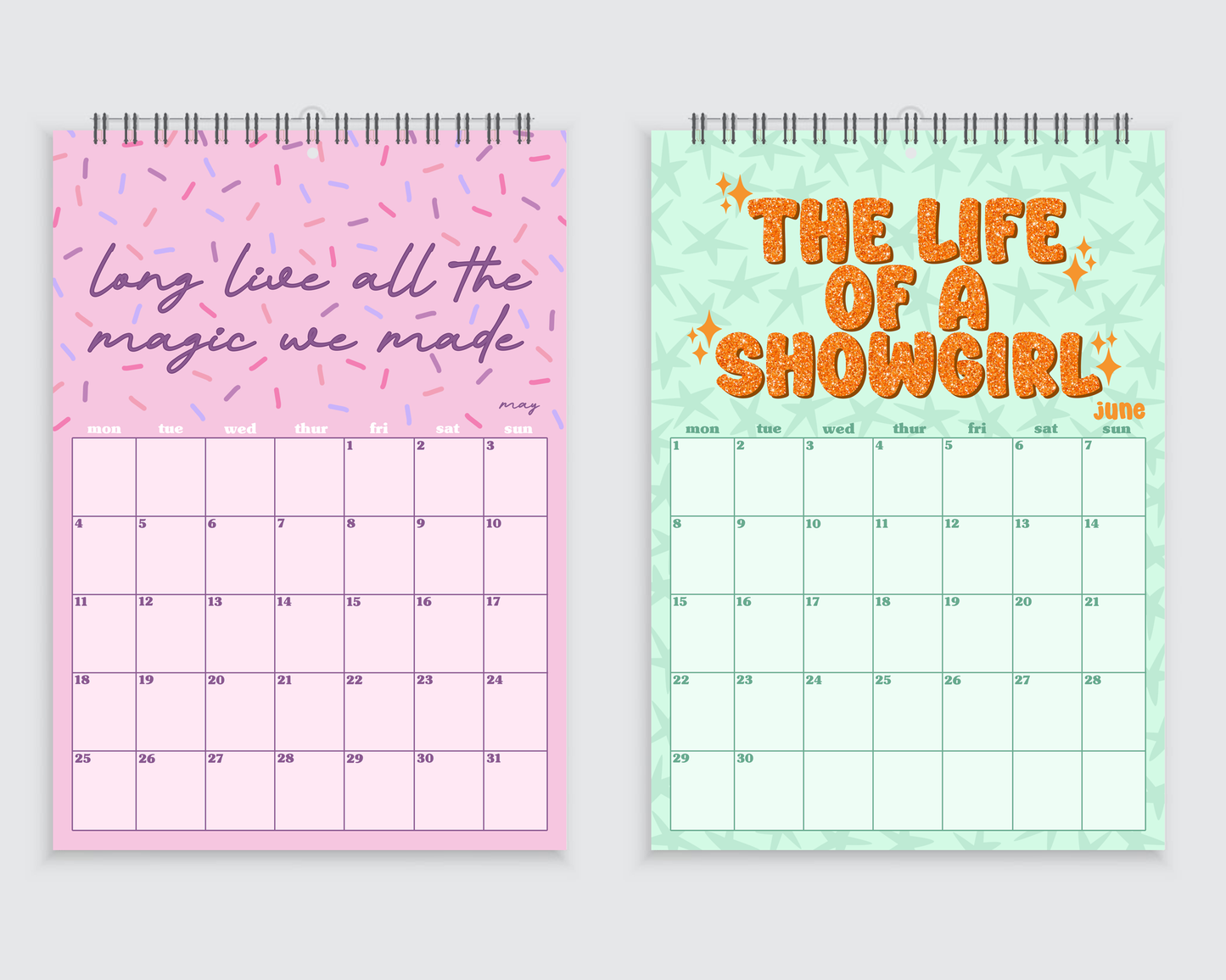 Taylor Swift 2026 Lyric Wall Calendar - A4