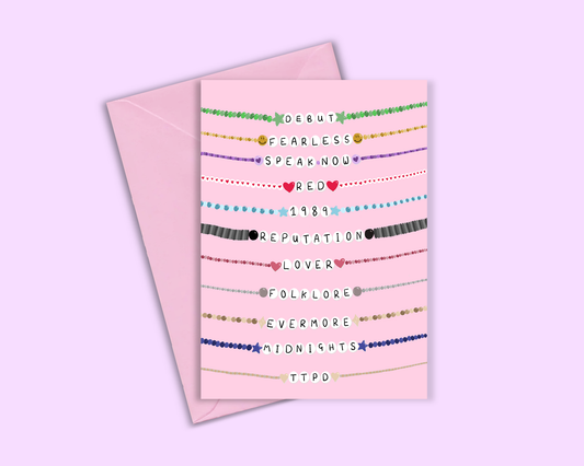 Taylor Swift Albums Friendship Bracelet - Greeting Card