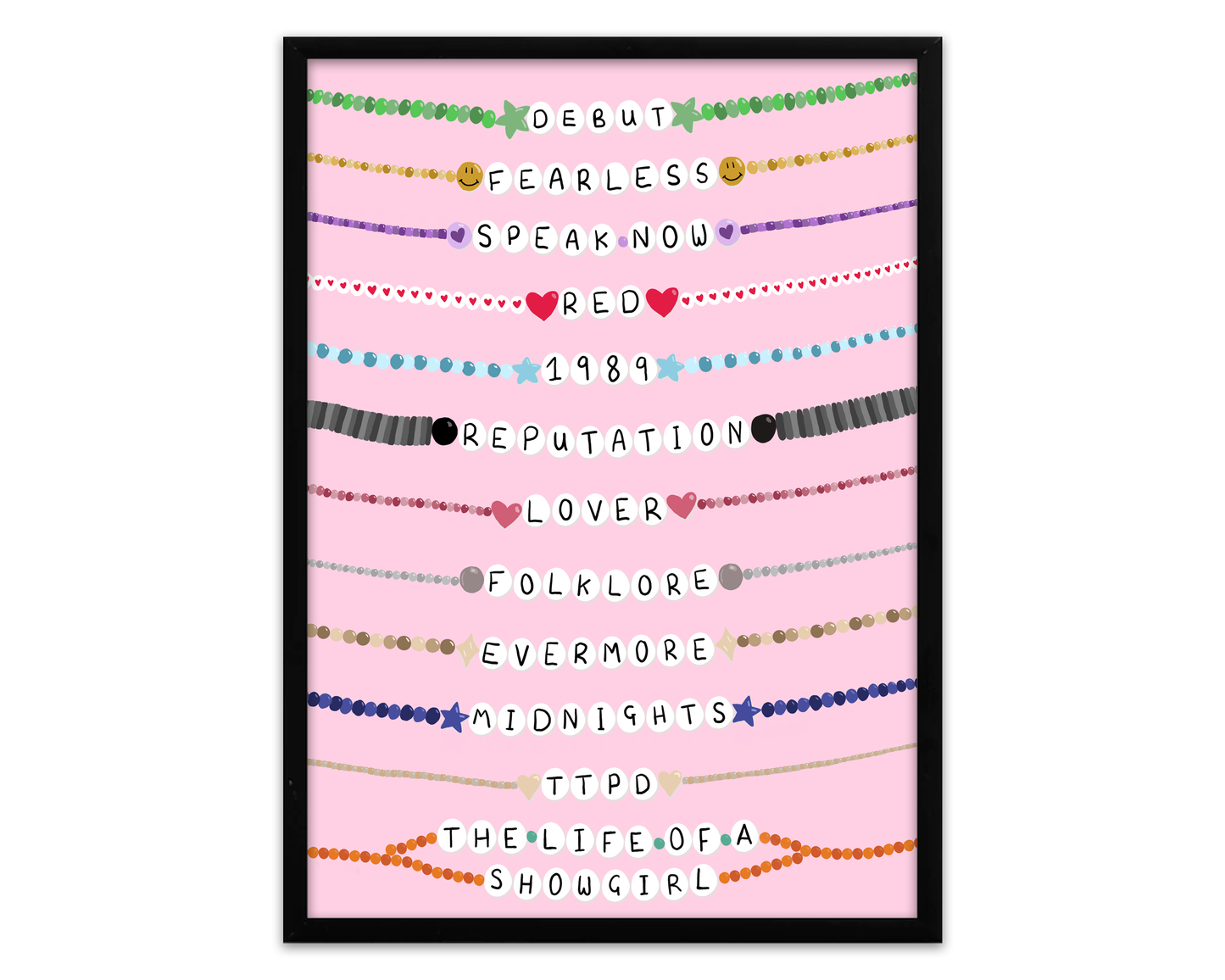 Taylor Swift Album Friendship Bracelet - Prints - INC SHOWGIRL