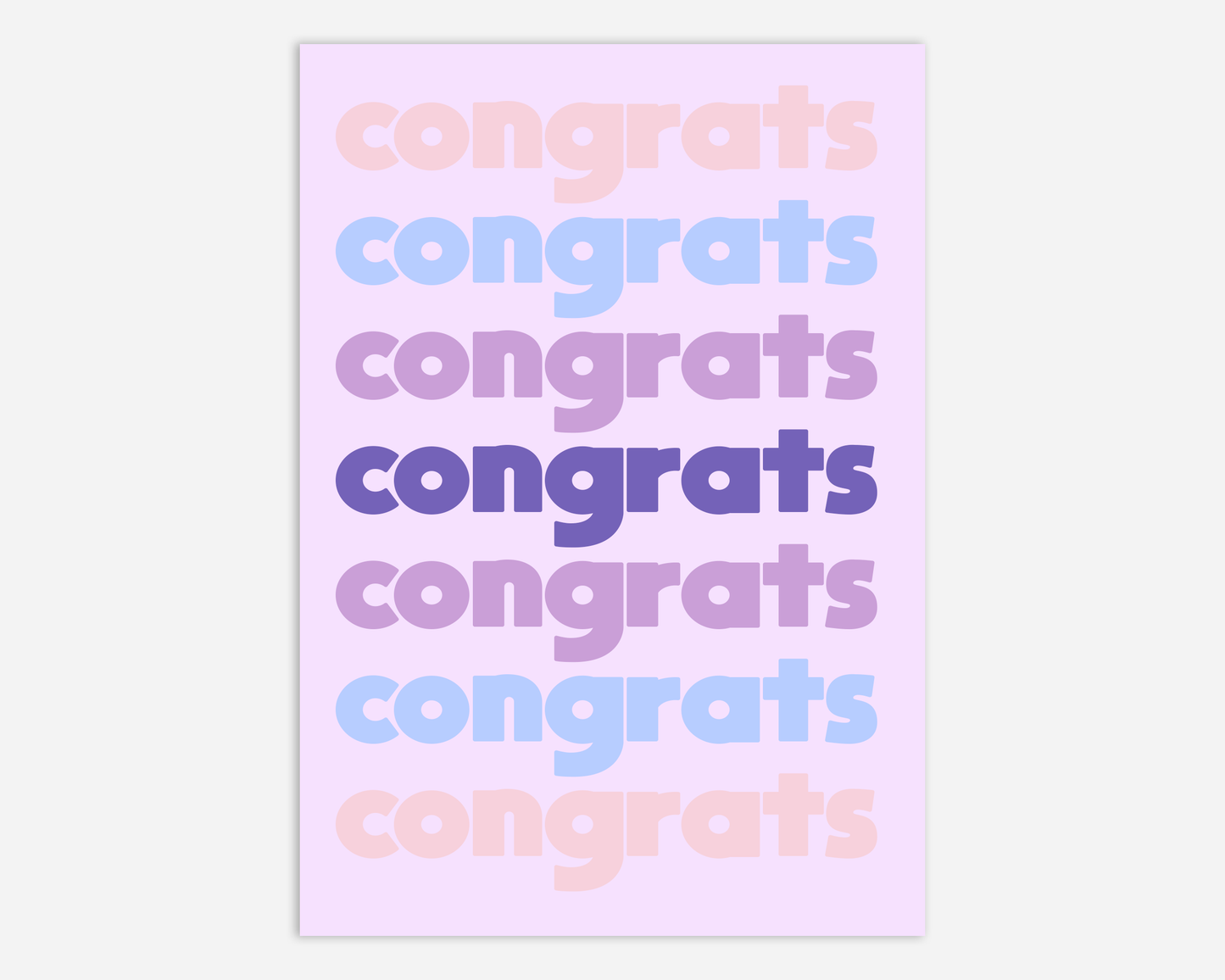 Congrats Congrats Congrats - Greeting Card