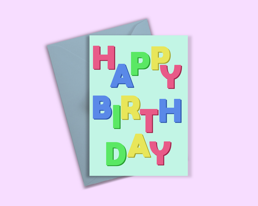 Happy Birthday - Colourful Greeting Card