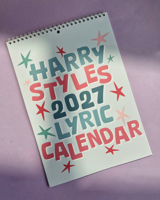 Harry Styles Lyrics | A4 Wall Calendar 2027