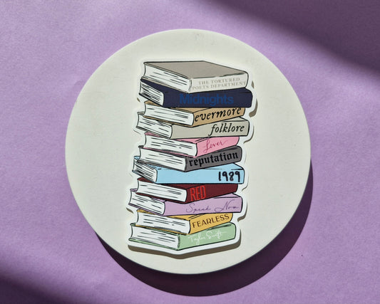 Taylor Swift Albums Book Stack - Sticker